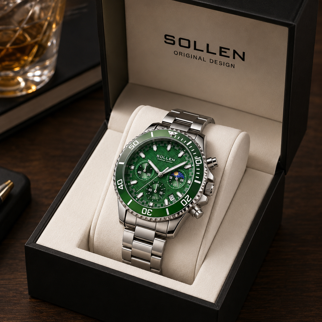 Green Chronograph Watch
