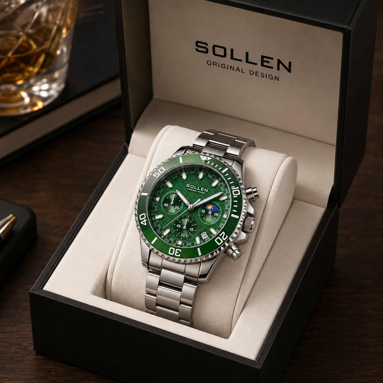 Green Chronograph Watch