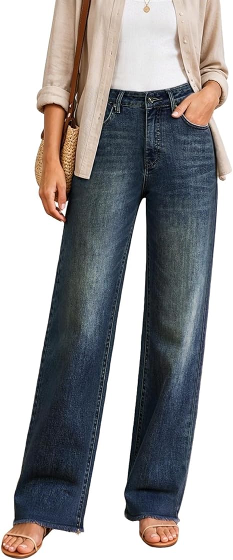High Waisted Straight Jeans