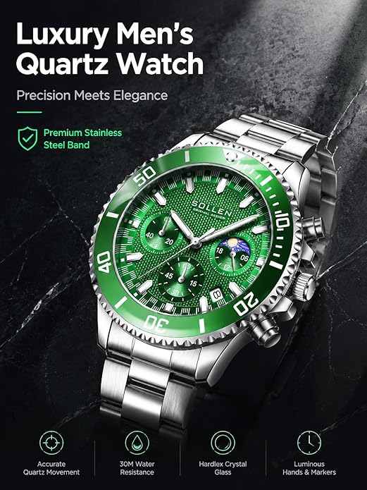 Green Chronograph Watch
