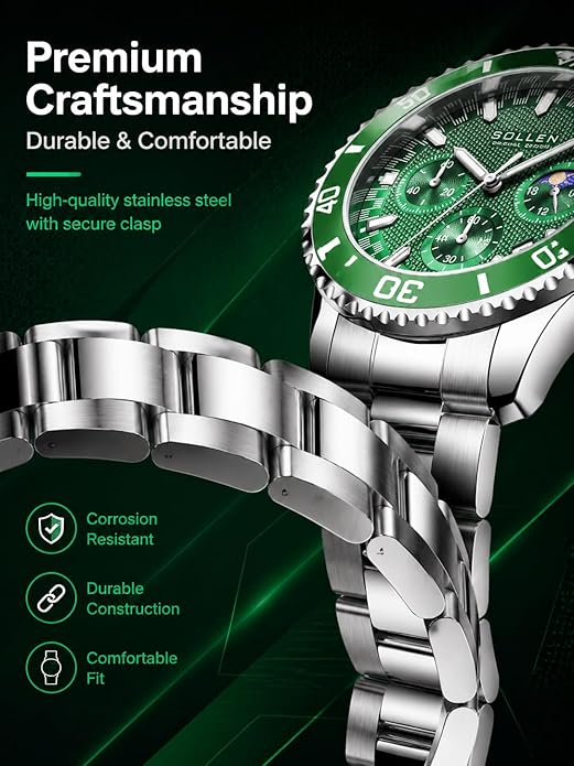 Green Chronograph Watch
