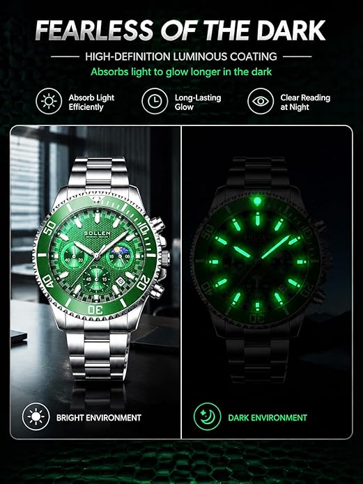 Green Chronograph Watch