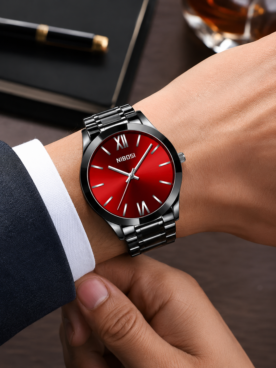 Classic Black Steel Watch